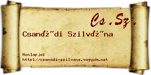 Csanádi Szilvána névjegykártya